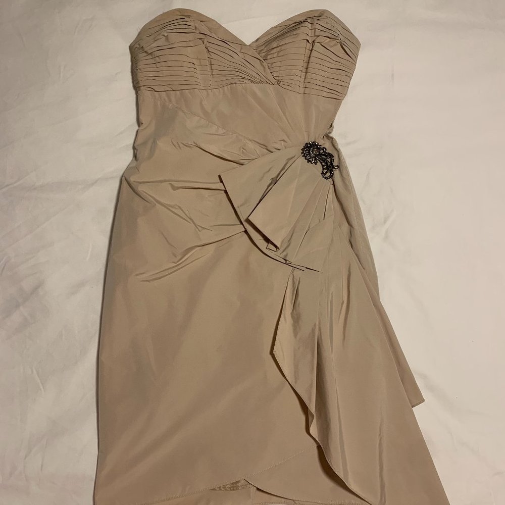BCBG MaxAzria Sweetheart Strapless Nude Dress